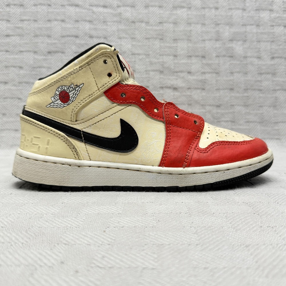 Jordan 1 Mid SS '88 Dunk Contest (GS) Shoes Unisex Kids Size 4‎ Red DV7012-100